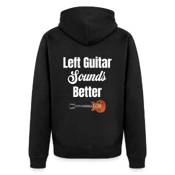 Left Guitar Sounds Better Guitarist Bassist - Unisex Premium Organic Zip Hoodie - black - Back - Nico (187cm)
