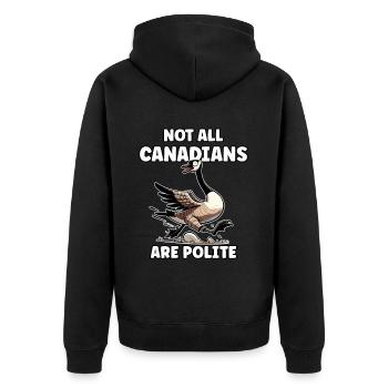 Drôle d’oie canadienne citation Canada Meme - Veste à capuche bio Premium Unisexe - noir - Dos - Nico (187cm)