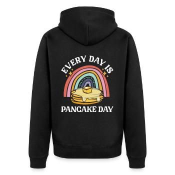 Pancake Lover Kids Every Day Is - Unisex Premium Organic Zip Hoodie - black - Back - Nico (187cm)