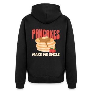Pancake Lover Kids Pancakes Make - Unisex Premium Organic Zip Hoodie - black - Back - Nico (187cm)