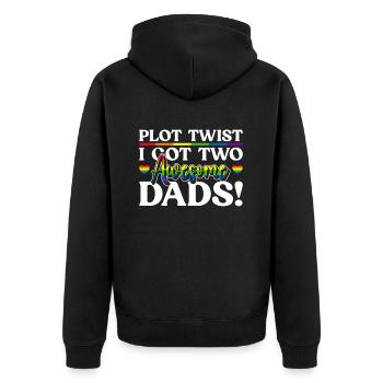 Schwuler Vater Ally Dad Vatertag - Unisex Premium Bio Zip Hoodie - Schwarz - Hinten - Nico (187cm)