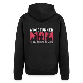 Woodturner Mom The Idol The Myth Loves Carpentry - Unisex Premium Bio Zip Hoodie - Schwarz - Hinten - Nico (187cm)