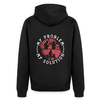 Woodturner My Problem My Pictogram Mom Carpentry - Unisex Premium Bio Zip Hoodie - Schwarz - Hinten - Nico (187cm)