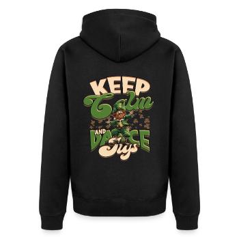 Irish Dance Keep Calm And Dance Jigs - Unisex Premium Organic Zip Hoodie - black - Back - Nico (187cm)
