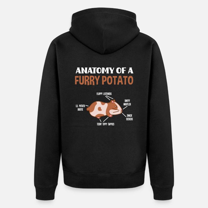 Anatomie Rongeur Cochon d’Inde - Veste à capuche bio Premium Unisexe - noir