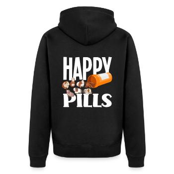 Meerschweinchen Süße Tiere Nager - Unisex Premium Bio Zip Hoodie - Schwarz - Hinten - Nico (187cm)