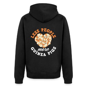 Meerschweinchen Herz Haustier - Unisex Premium Bio Zip Hoodie - Schwarz - Hinten - Nico (187cm)