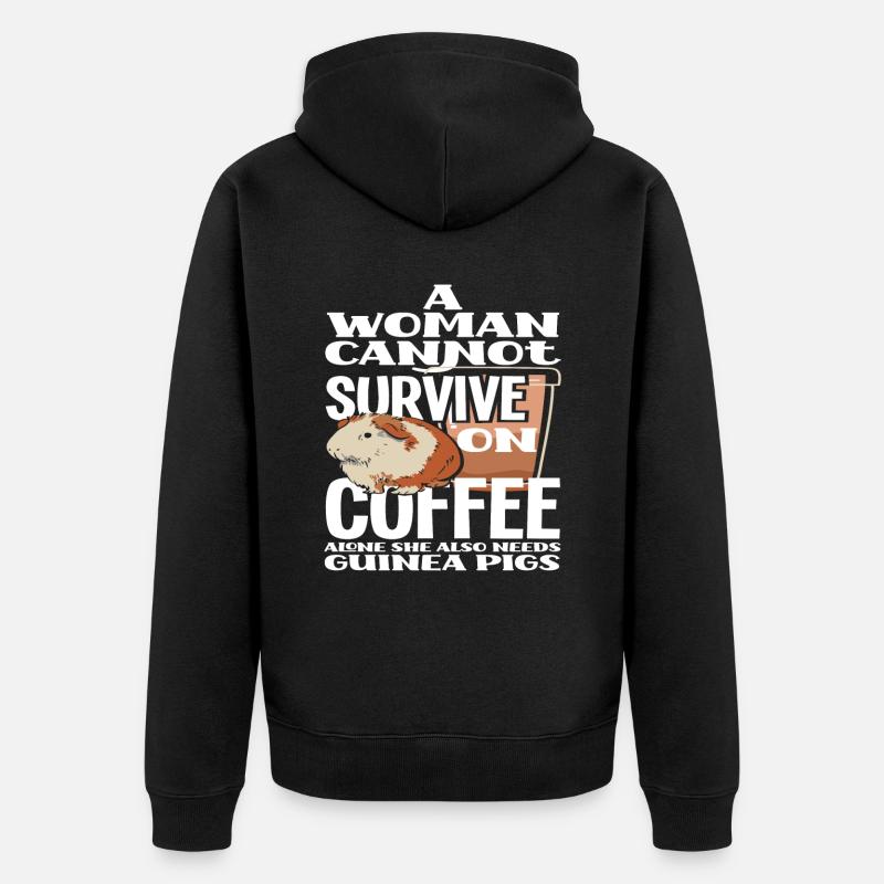 Cochon d’Inde Femme Café - Veste à capuche bio Premium Unisexe - noir