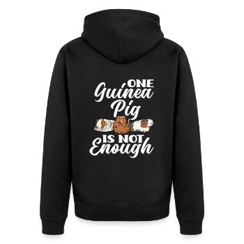 Meerschweinchen - Unisex Premium Bio Zip Hoodie - Schwarz - Hinten - Nico (187cm)