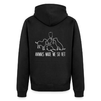 Veterinary Medicine Joke Veterinarian - Unisex Premium Organic Zip Hoodie - black - Back - Nico (187cm)