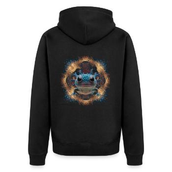 Axolotl - Unisex Premium Bio Zip Hoodie - Schwarz - Hinten - Nico (187cm)