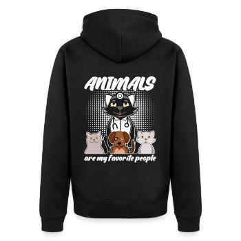 Veterinarian Animals Veterinary Medicine - Unisex Premium Organic Zip Hoodie - black - Back - Nico (187cm)