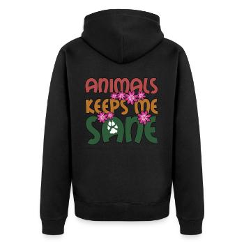 Animals Veterinary Medicine Veterinarian - Unisex Premium Organic Zip Hoodie - black - Back - Nico (187cm)