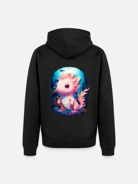Axolotl - Unisex Premium Organic Zip Hoodie - black