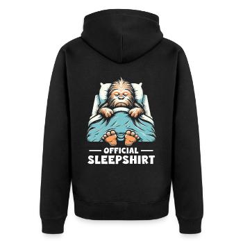 Official Sleepshirt - Unisex Premium Bio Zip Hoodie - Schwarz - Hinten - Nico (187cm)