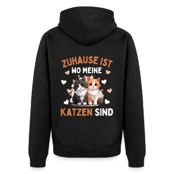 J’AIME LES CHATS ! Drôle de chat chat - Veste à capuche bio Premium Unisexe - noir - Dos - Nico (187cm)