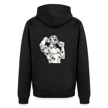 Dalmatiner I Love Mom - Unisex Premium Bio Zip Hoodie - Schwarz - Hinten - Nico (187cm)