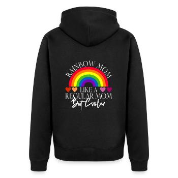 Gay Mom Lesbian Mothers Mothers Day - Unisex Premium Organic Zip Hoodie - black - Back - Nico (187cm)