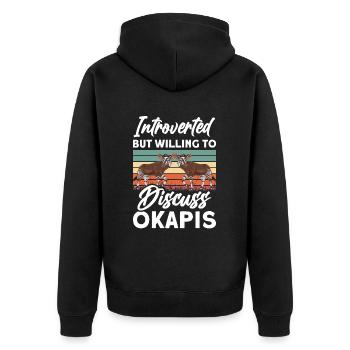 Lustiger Tierpfleger Okapi-liebhaber - Unisex Premium Bio Zip Hoodie - Schwarz - Hinten - Nico (187cm)