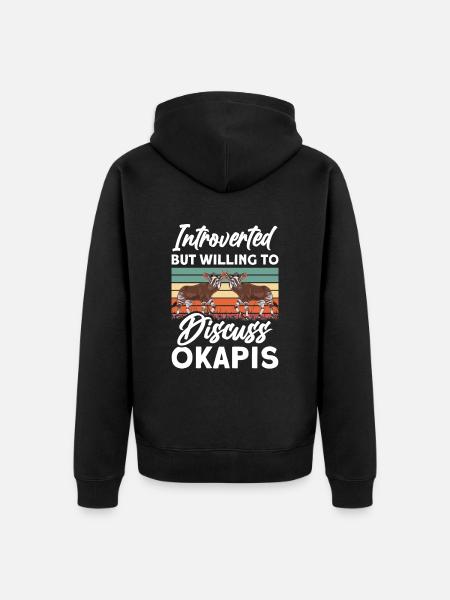 Lustiger Tierpfleger Okapi-liebhaber - Unisex Premium Bio Zip Hoodie - Schwarz