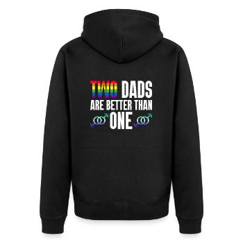 Gay Papa Allié Papa Fête des Pères - Veste à capuche bio Premium Unisexe - noir - Dos - Nico (187cm)