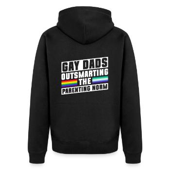 Gay Papa Allié Papa Fête des Pères - Veste à capuche bio Premium Unisexe - noir - Dos - Nico (187cm)
