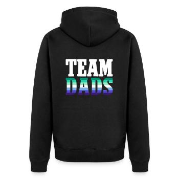 Gay Papa Allié Papa Fête des Pères - Veste à capuche bio Premium Unisexe - noir - Dos - Nico (187cm)