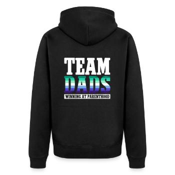 Gay Papa Allié Papa Fête des Pères - Veste à capuche bio Premium Unisexe - noir - Dos - Nico (187cm)