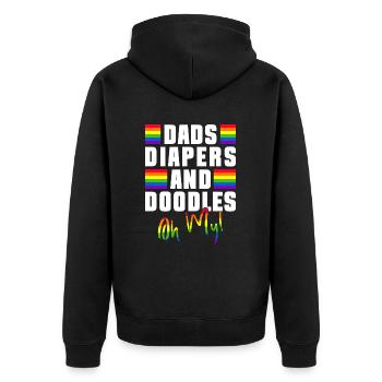 Gay Papa Allié Papa Fête des Pères - Veste à capuche bio Premium Unisexe - noir - Dos - Nico (187cm)