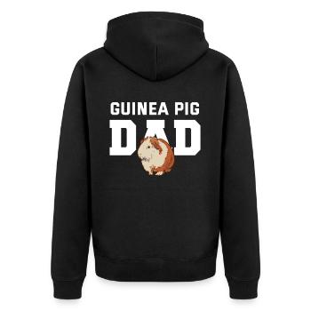 Meerschweinchen Papa - Unisex Premium Bio Zip Hoodie - Schwarz - Hinten - Nico (187cm)