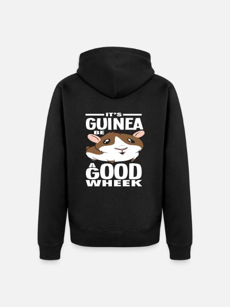 Cochon d’Inde Jeu de mots - Veste à capuche bio Premium Unisexe - noir
