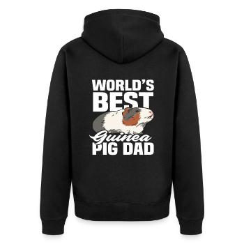 Weltbester Meerschweinchen Papa - Unisex Premium Bio Zip Hoodie - Schwarz - Hinten - Nico (187cm)