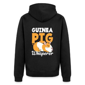 Meerschweinchen Flüsterer - Unisex Premium Bio Zip Hoodie - Schwarz - Hinten - Nico (187cm)