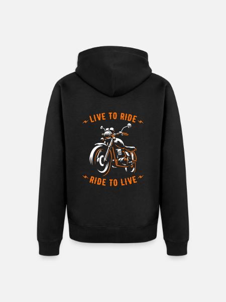 Motorcycle Biker Motorbike - Unisex Premium Organic Zip Hoodie - black
