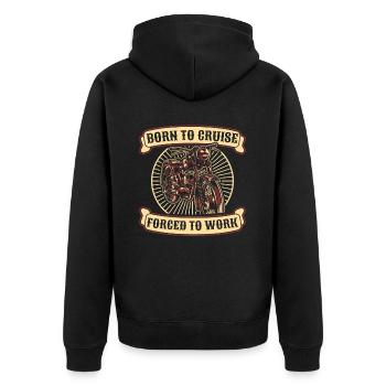 Motorrad Biker Motorbike - Unisex Premium Bio Zip Hoodie - Schwarz - Hinten - Nico (187cm)