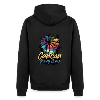 Vacances de l’équipage de fête à Cancun - Veste à capuche bio Premium Unisexe - noir - Dos - Nico (187cm)