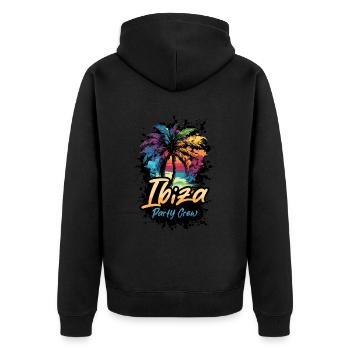 Vacances de l’équipage de la fête d’Ibiza - Veste à capuche bio Premium Unisexe - noir - Dos - Nico (187cm)