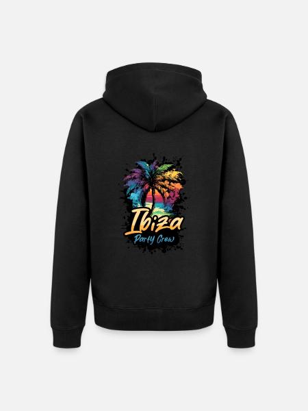 Ibiza Party Crew Holidays - Unisex Premium Organic Zip Hoodie - black
