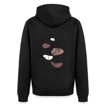 Floral Woman Line Drawing Art Inspirational Quote - Unisex Premium Bio Zip Hoodie - Schwarz - Hinten - Nico (187cm)