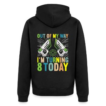 Laser Tag Birthday Laser Tag Player - Unisex Premium Organic Zip Hoodie - black - Back - Nico (187cm)