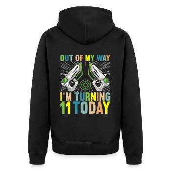 Laser Tag Birthday Laser Tag Player - Unisex Premium Organic Zip Hoodie - black - Back - Nico (187cm)