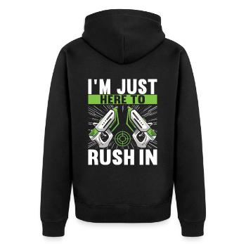 Laser Tag Birthday Laser Tag Player - Unisex Premium Organic Zip Hoodie - black - Back - Nico (187cm)