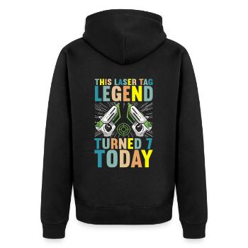 Laser Tag Birthday Laser Tag Player - Unisex Premium Organic Zip Hoodie - black - Back - Nico (187cm)