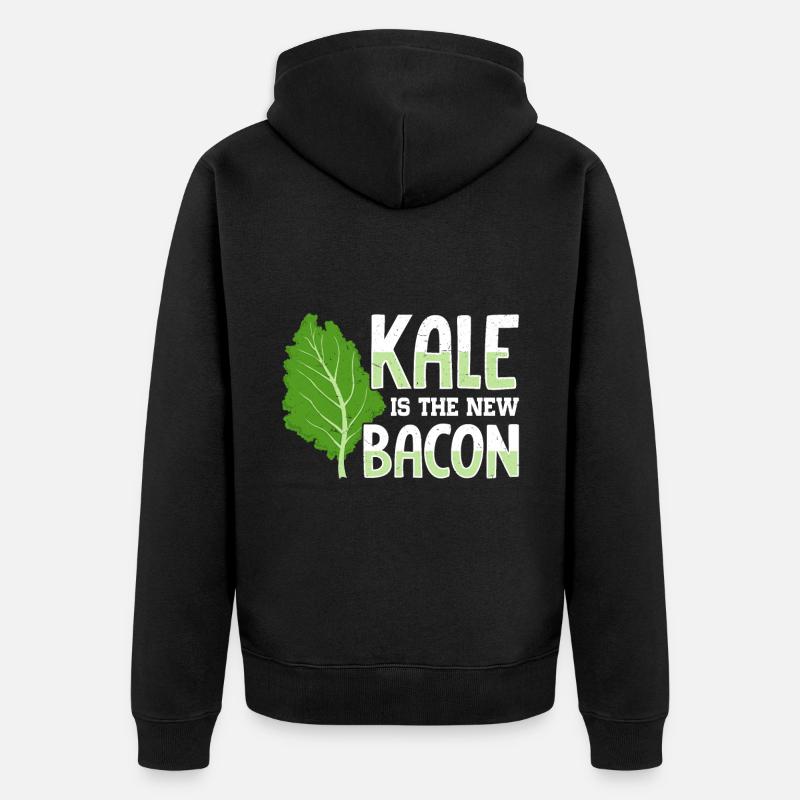 Véganisme végétarien au chou frisé - Veste à capuche bio Premium Unisexe - noir