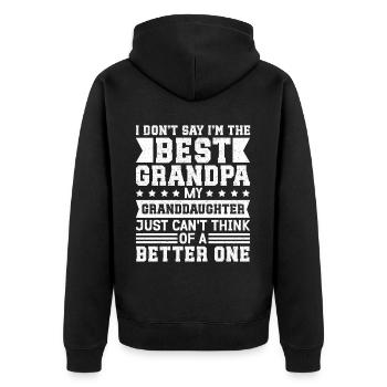 Opa Geschenk Bester Opa Geschenkidee - Unisex Premium Bio Zip Hoodie - Schwarz - Hinten - Nico (187cm)
