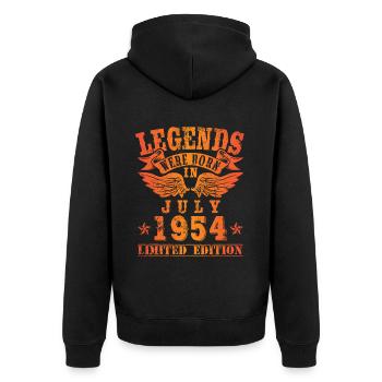 Les légendes sont nées en Juillet 1954 Anniversaire - Veste à capuche bio Premium Unisexe - noir - Dos - Nico (187cm)