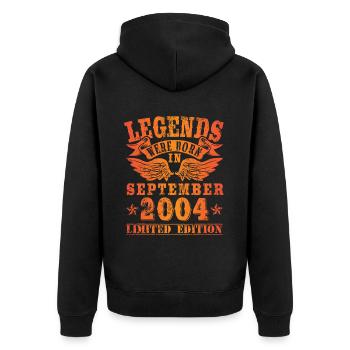 Legends sont nés en Septembre 2004 Anniversaire - Veste à capuche bio Premium Unisexe - noir - Dos - Nico (187cm)