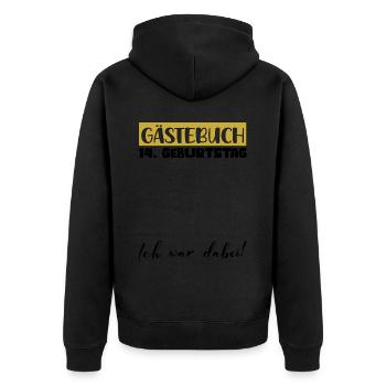 14th Birthday Gift Girls Boys Guestbook - Unisex Premium Organic Zip Hoodie - black - Back - Nico (187cm)
