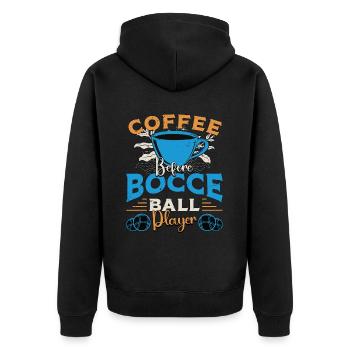 Joueur de pétanque Boule de café Sport Amateur de café - Veste à capuche bio Premium Unisexe - noir - Dos - Nico (187cm)