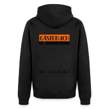 13th Birthday Gift Girls Boys Guestbook - Unisex Premium Organic Zip Hoodie - black - Back - Nico (187cm)